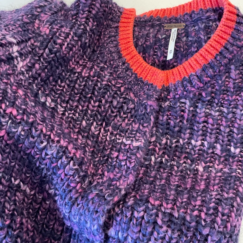 Free People Purple Combo Knit Cardigan-NWT - Picture 13 of 16